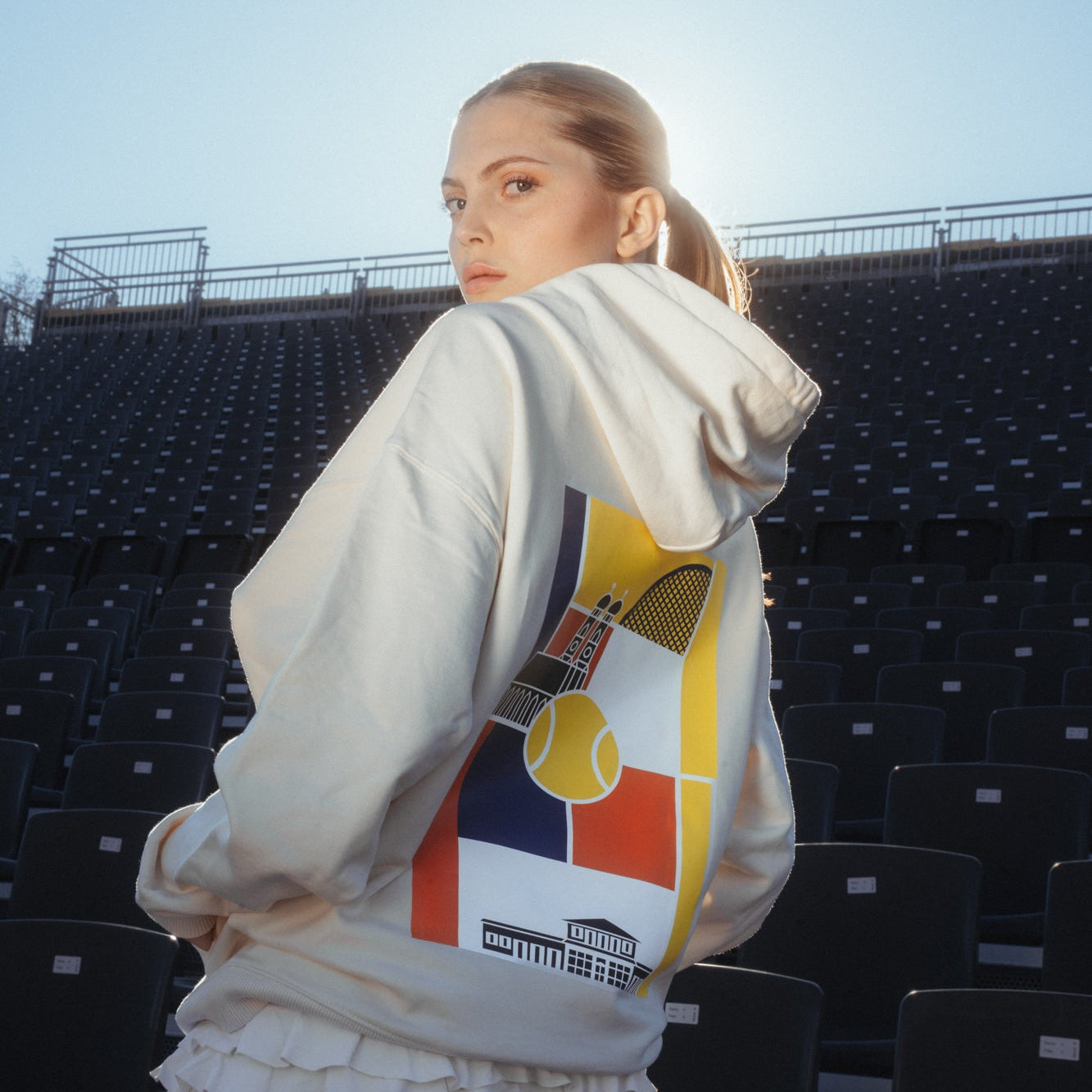 Unisex Highlight Hoodie Beige - BMW Open by bitpanda